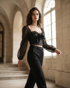 The Bianca Bow Satin Crop