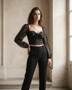 The Bianca Bow Satin Crop