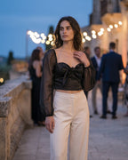 The Bianca Bow Satin Crop