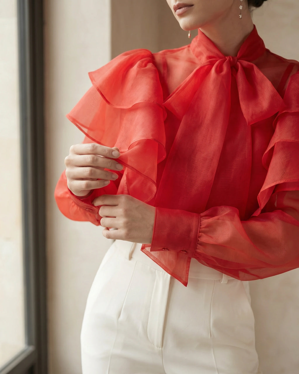 The Bianca Ruffle Sleeve Blouse