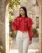 The Bianca Ruffle Sleeve Blouse