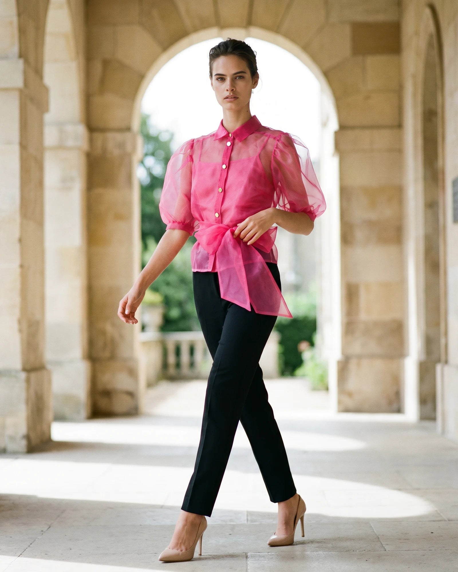 The Camille Knotted Organza Top