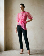 The Camille Knotted Organza Top