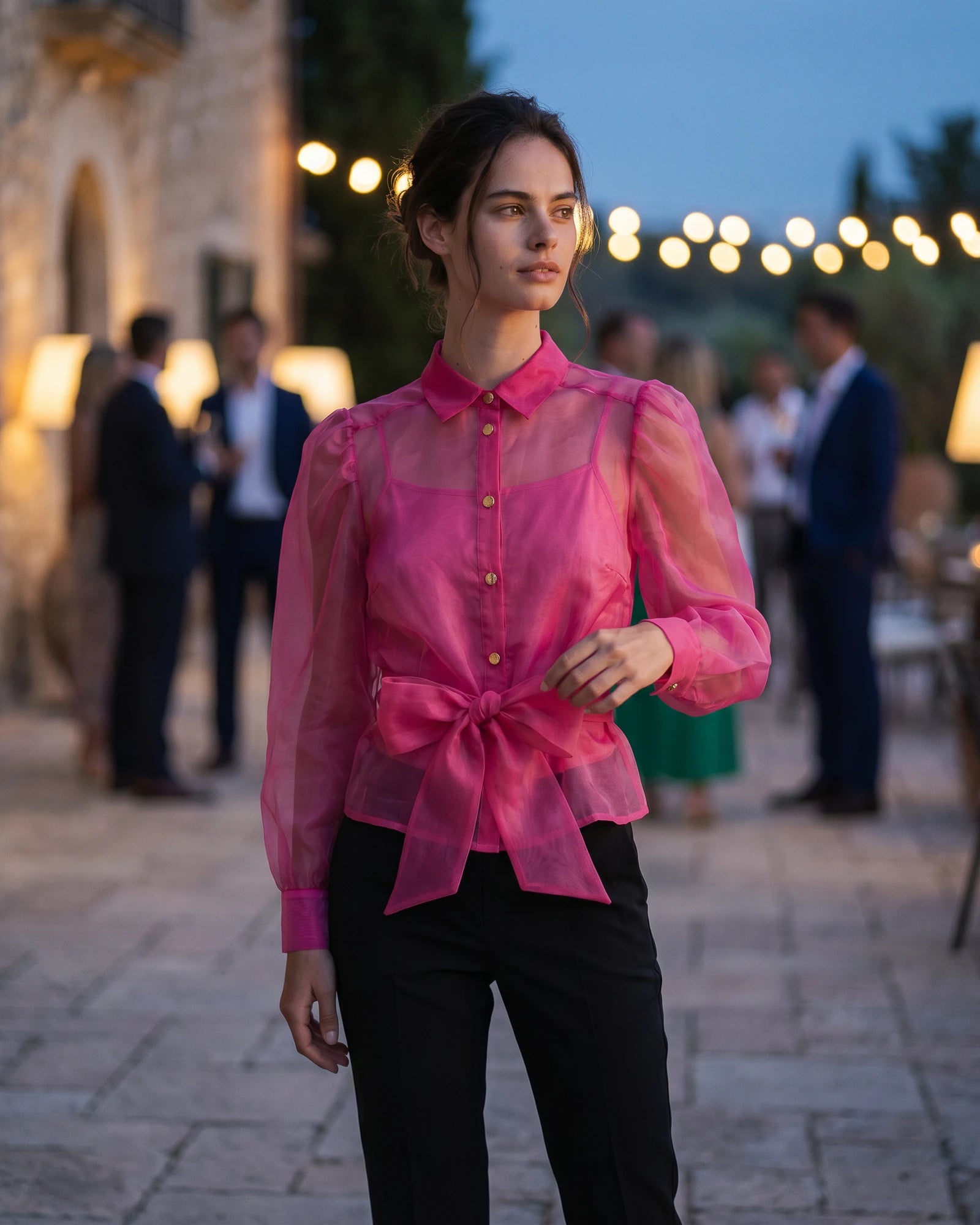 The Camille Knotted Organza Top