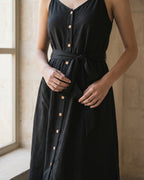 The Camille Noir Button Midi