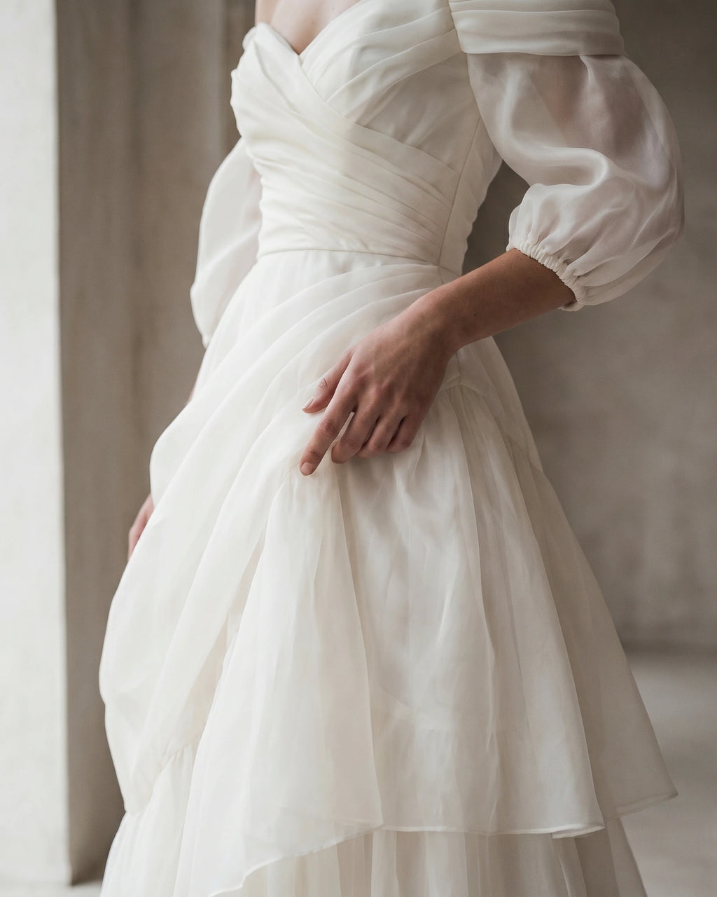 The Camille Organza Draped Dress