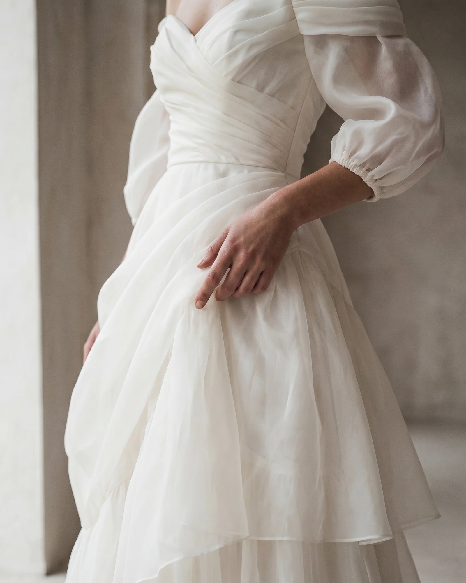 The Camille Organza Draped Dress
