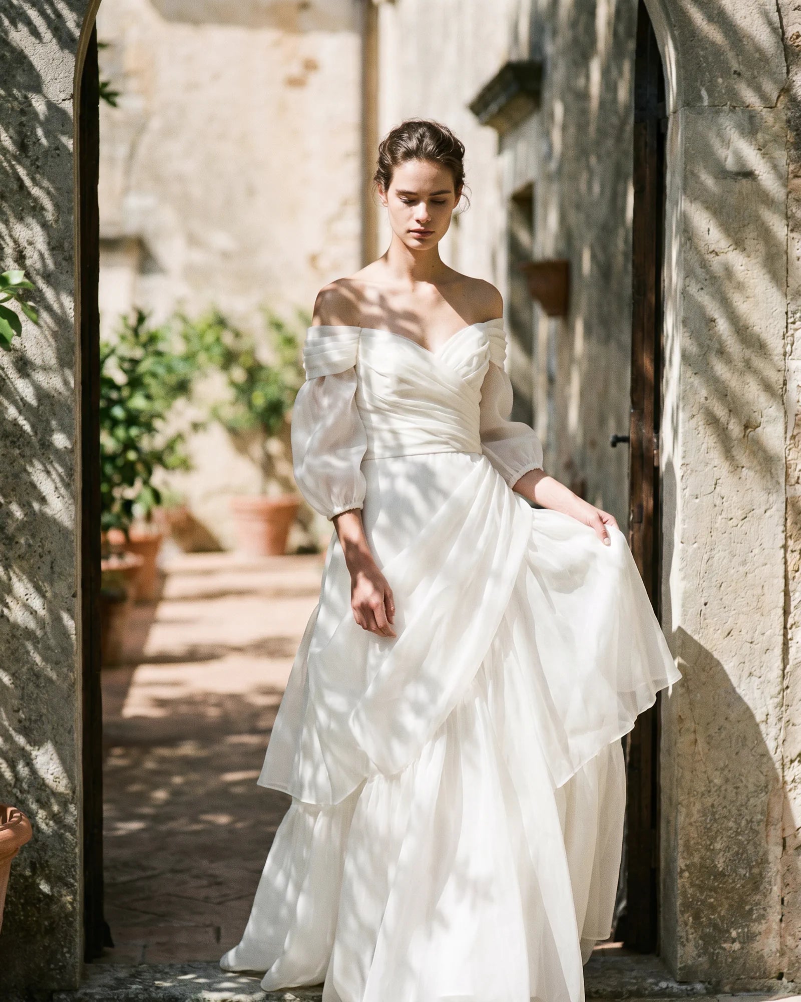 The Camille Organza Draped Dress