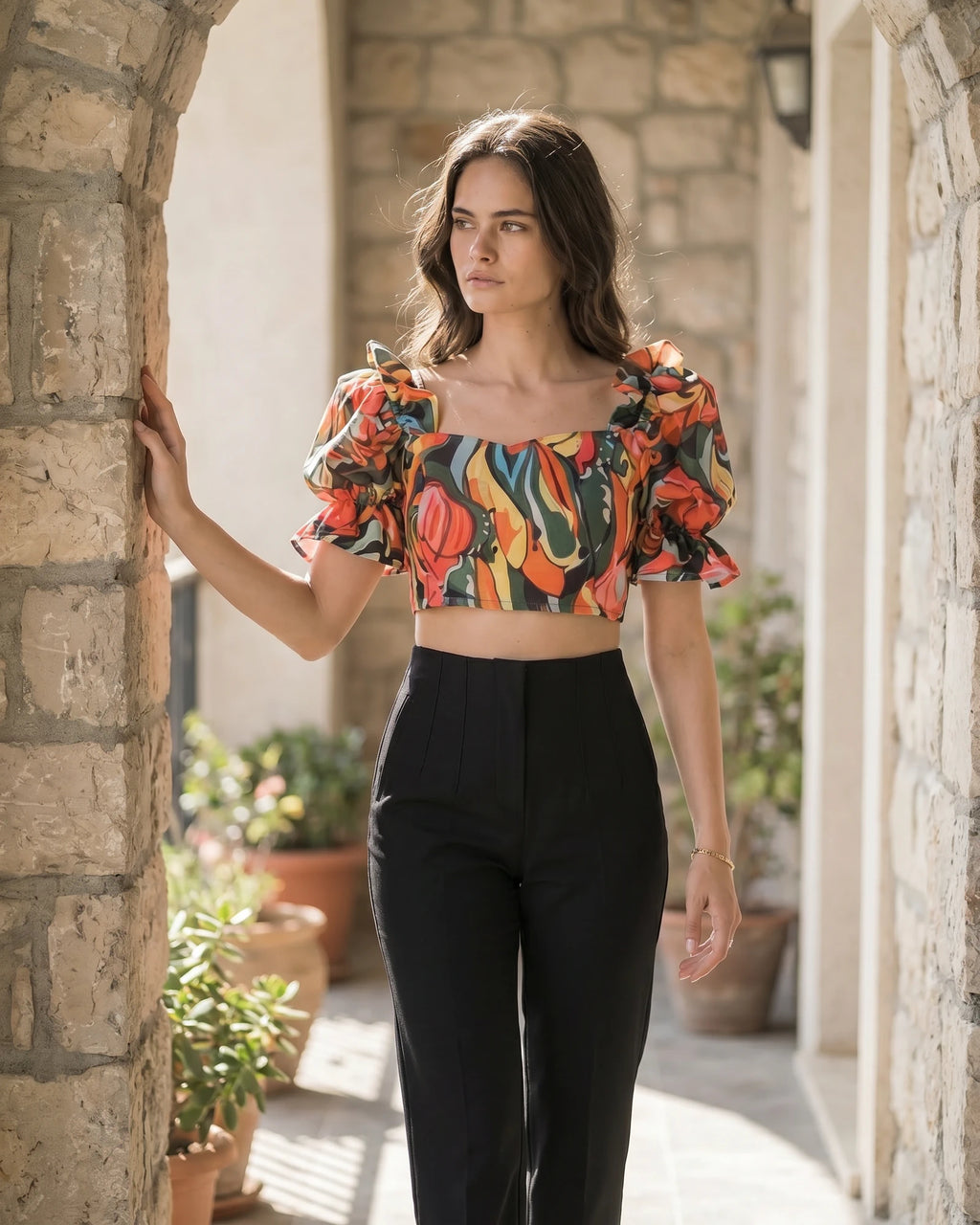 The Camille Ruffle Crop Top