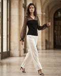 The Camille Ruffle Mesh Top