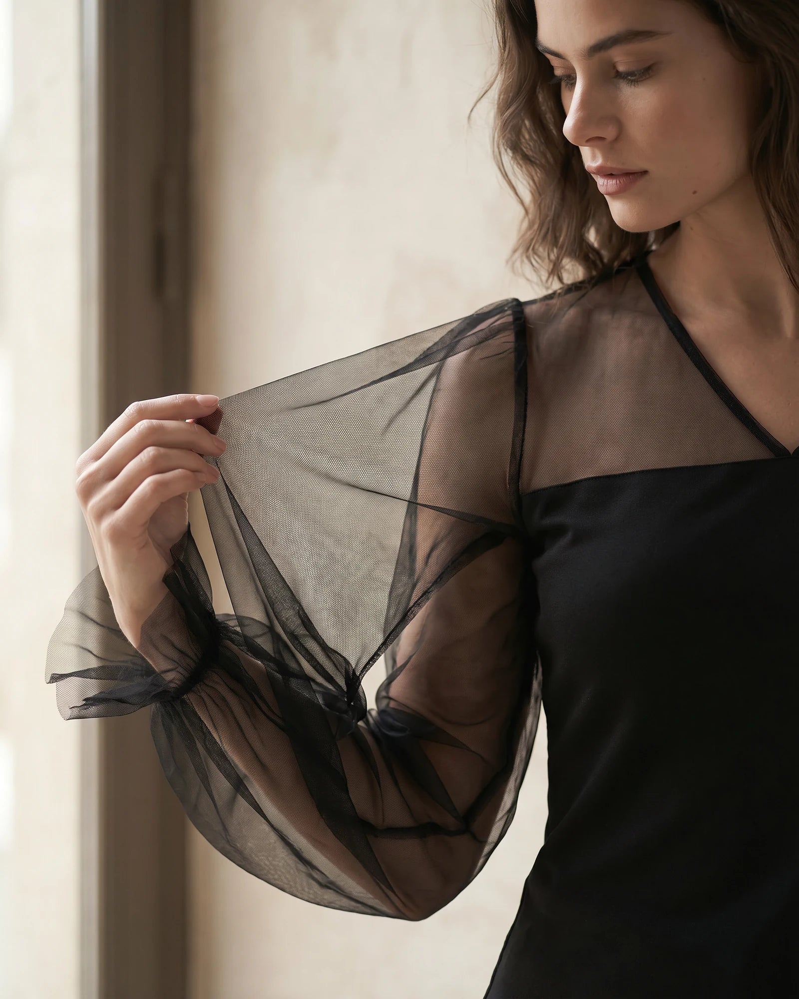 The Camille Ruffle Mesh Top