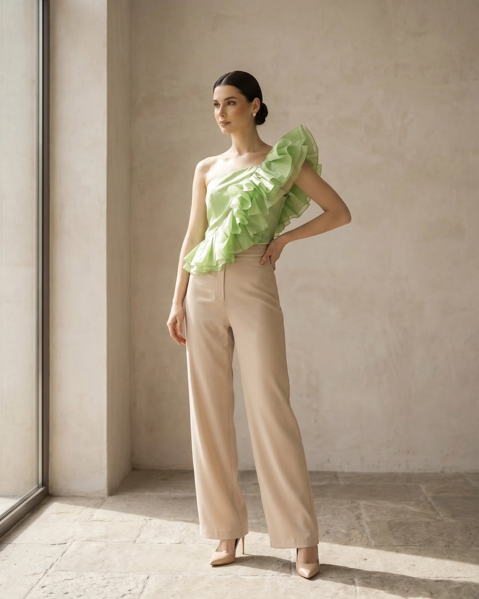 The Camille Ruffle Shoulder Top