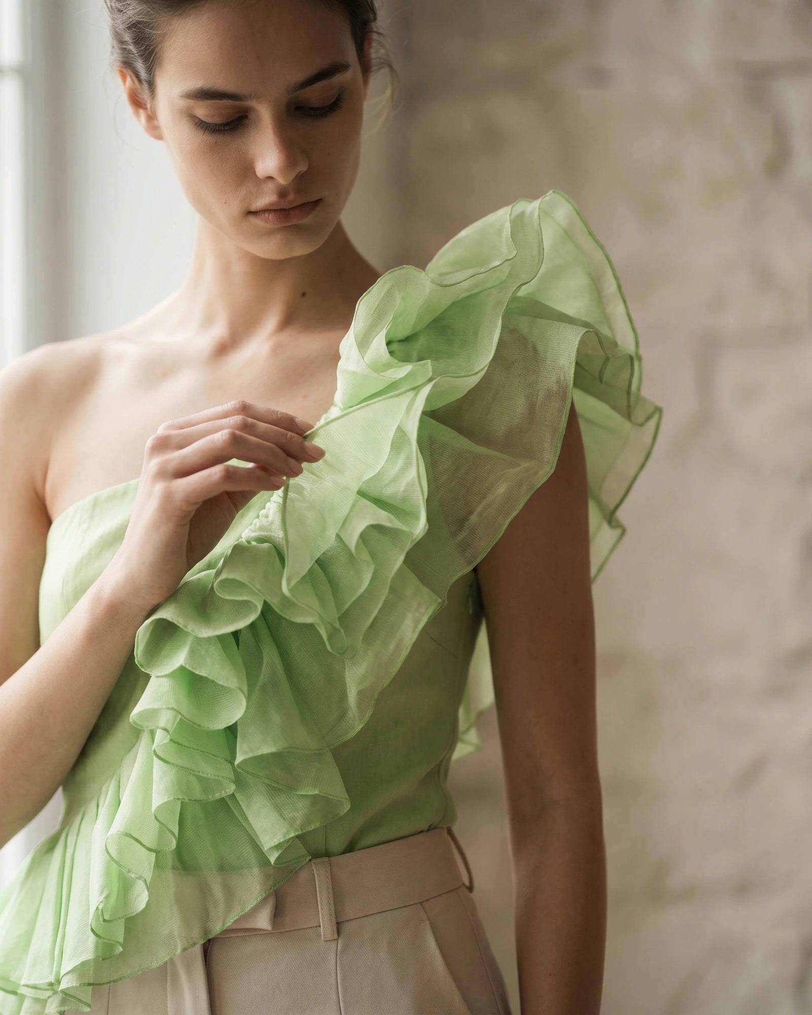 The Camille Ruffle Shoulder Top