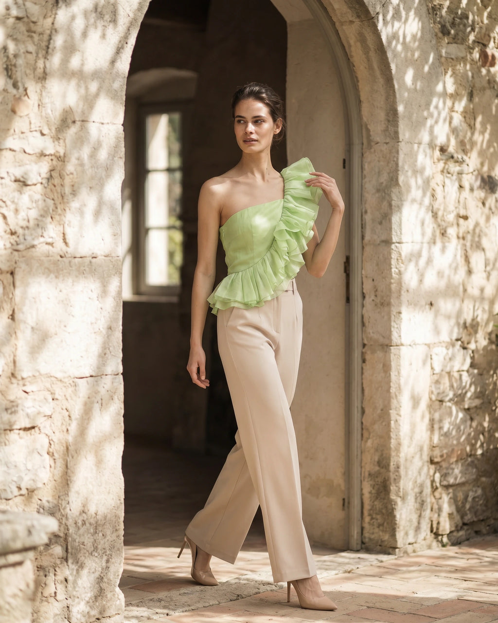 The Camille Ruffle Shoulder Top