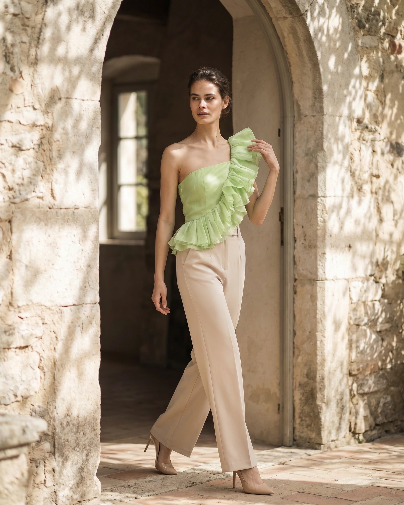 The Camille Ruffle Shoulder Top