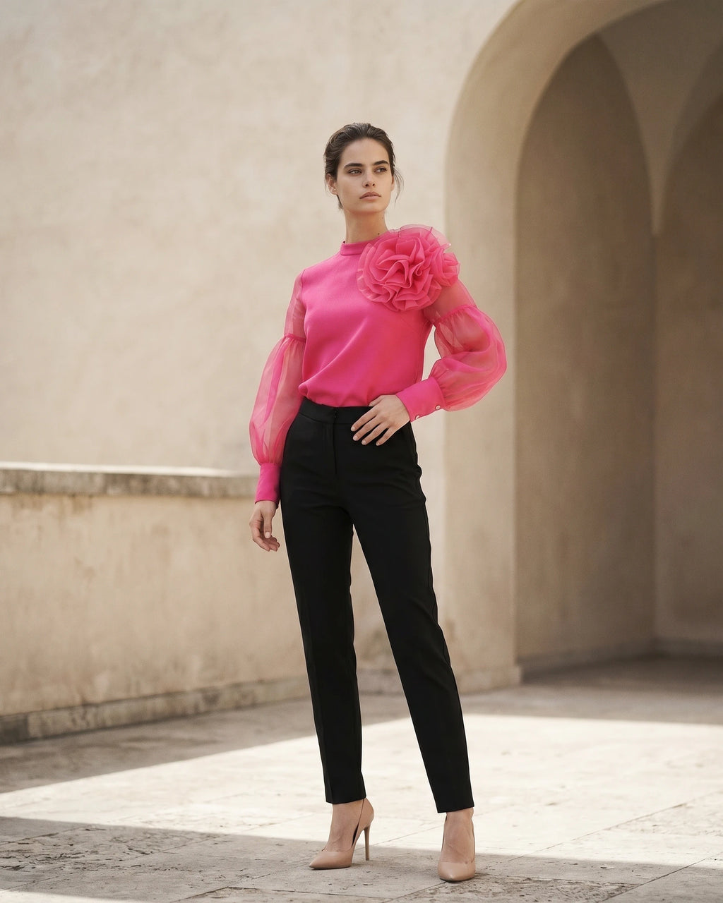 The Celeste Puff Organza Top