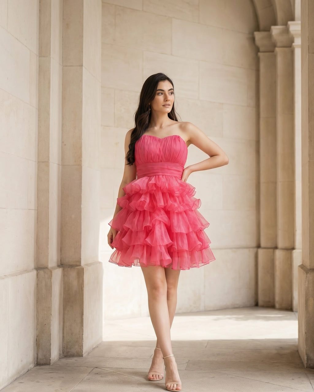 The Eloise Organza Ruffle Dress
