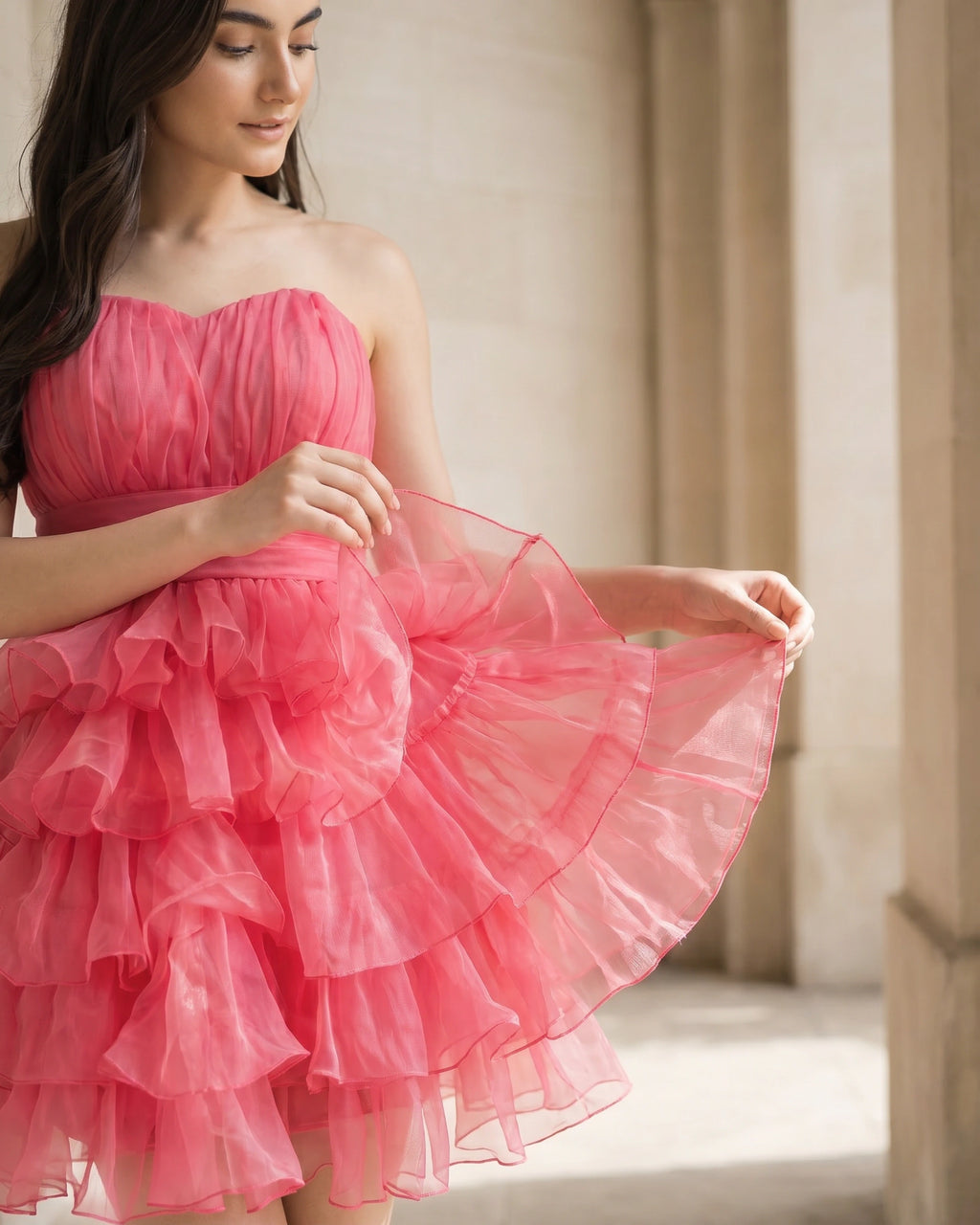 The Eloise Organza Ruffle Dress
