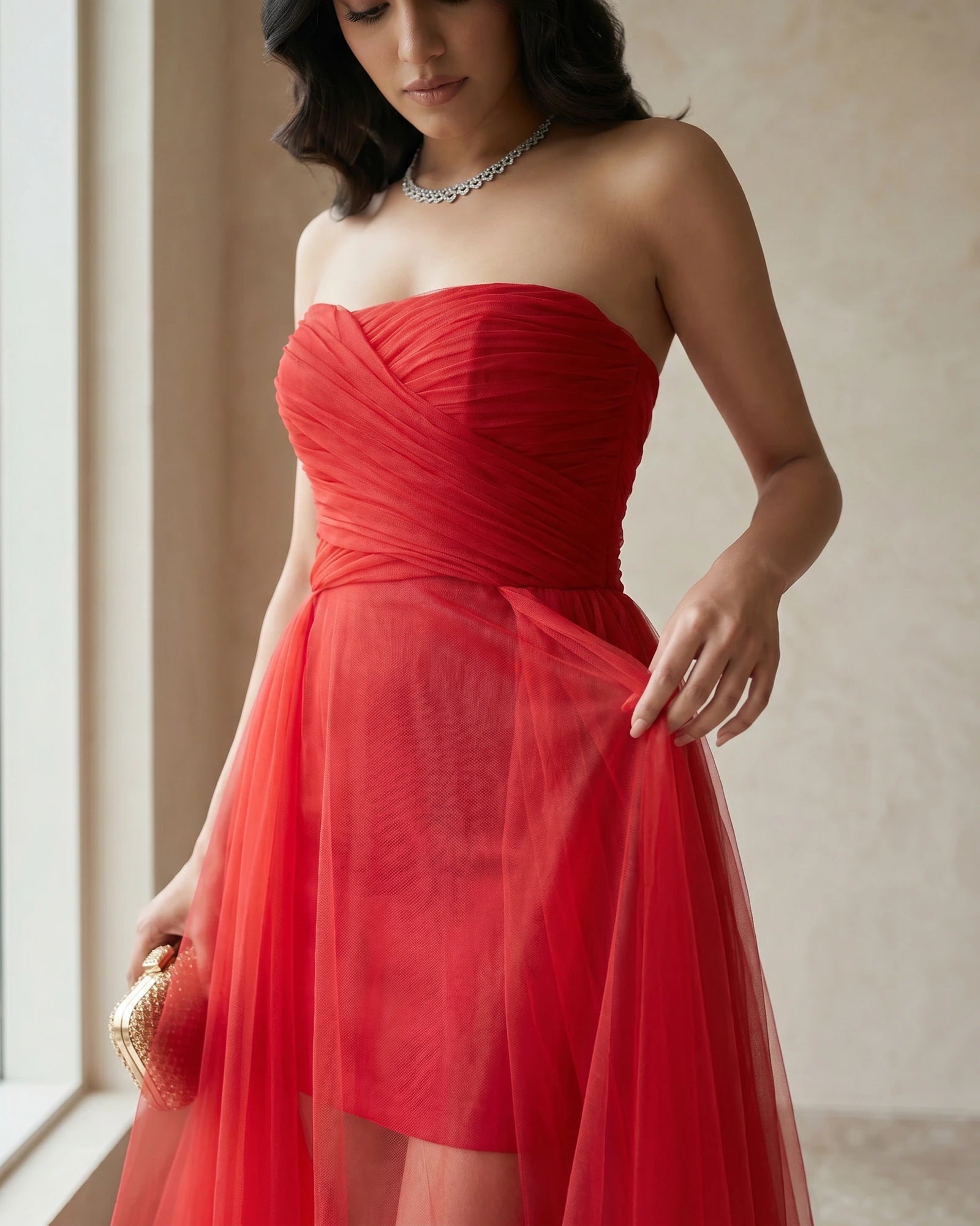 The Giselle Asymmetric Tulle Dress