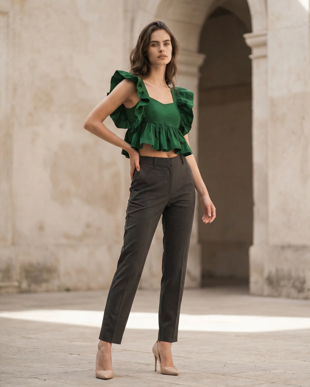 The Isolde Ruffle Luxe Crop