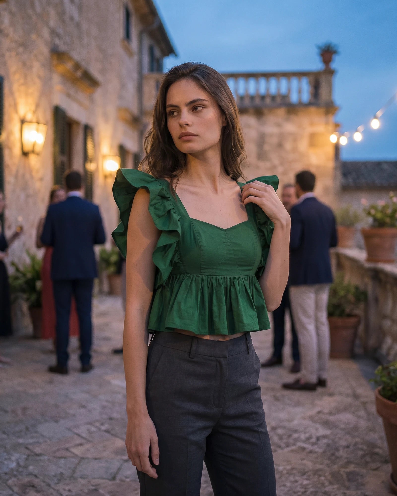 The Isolde Ruffle Luxe Crop