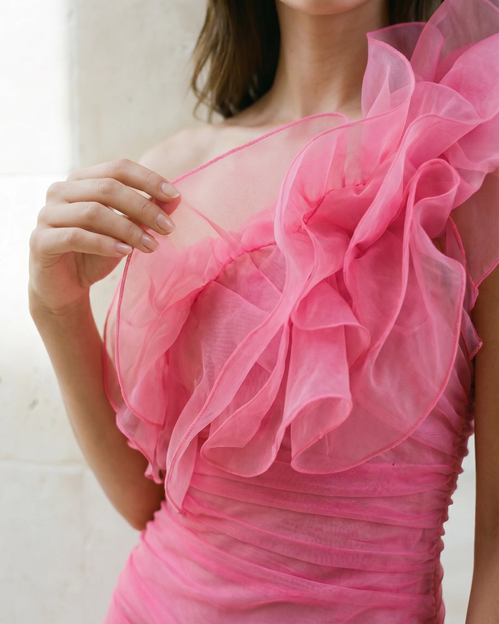 The Phoebe Ruffle Shoulder Dress