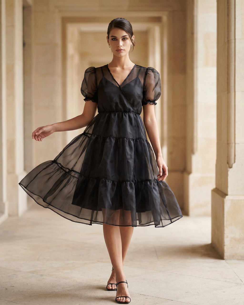 The Selene Mesh Skater Dress