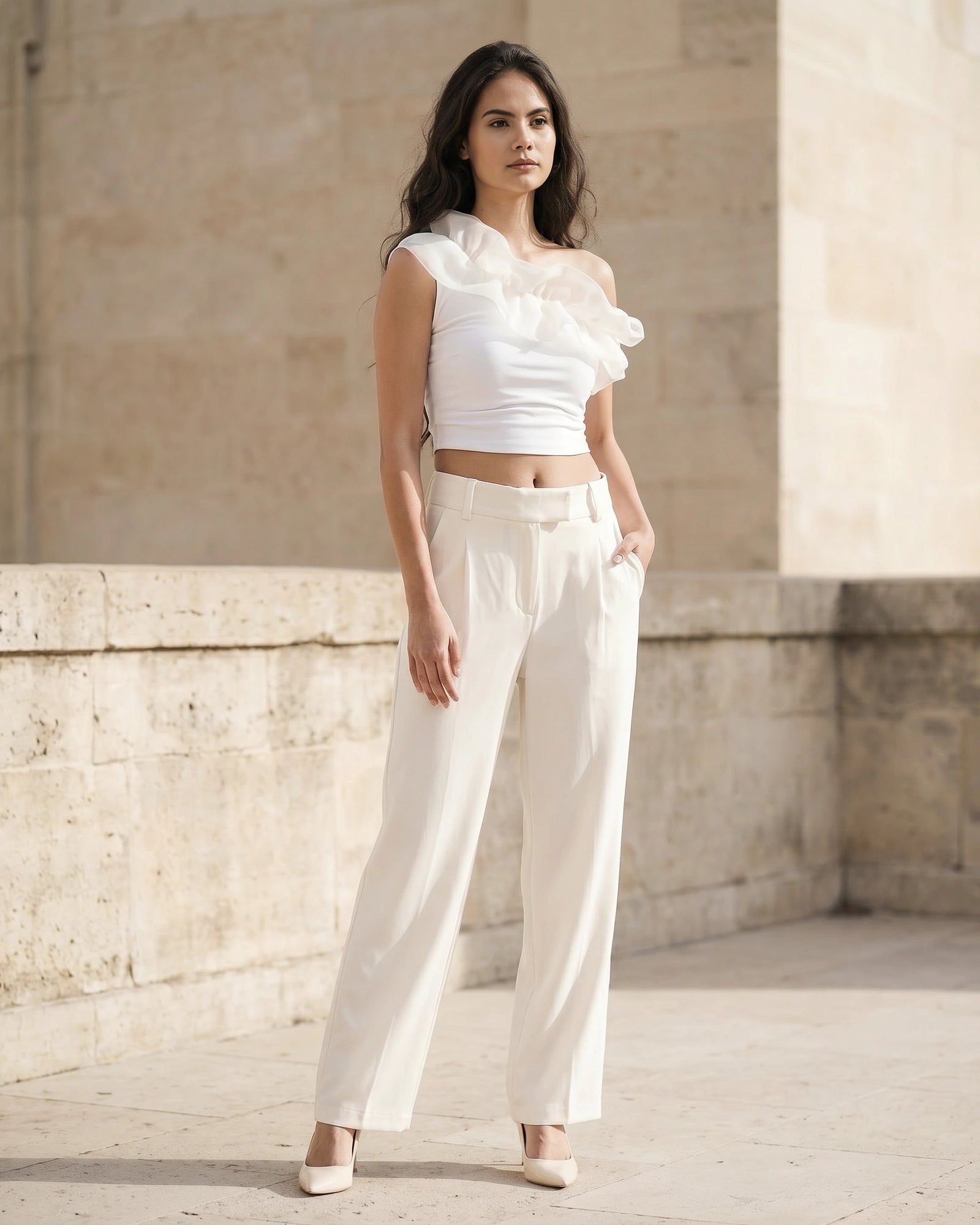 The Sophia Ruffled Crop Top