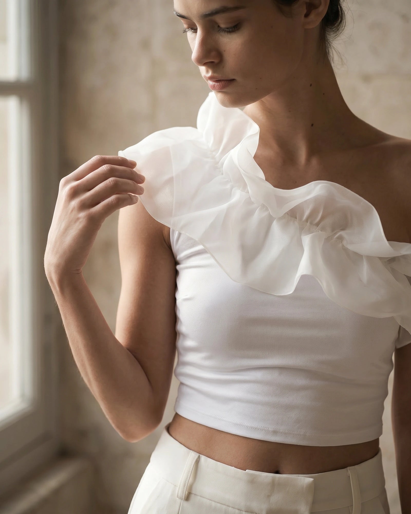 The Sophia Ruffled Crop Top