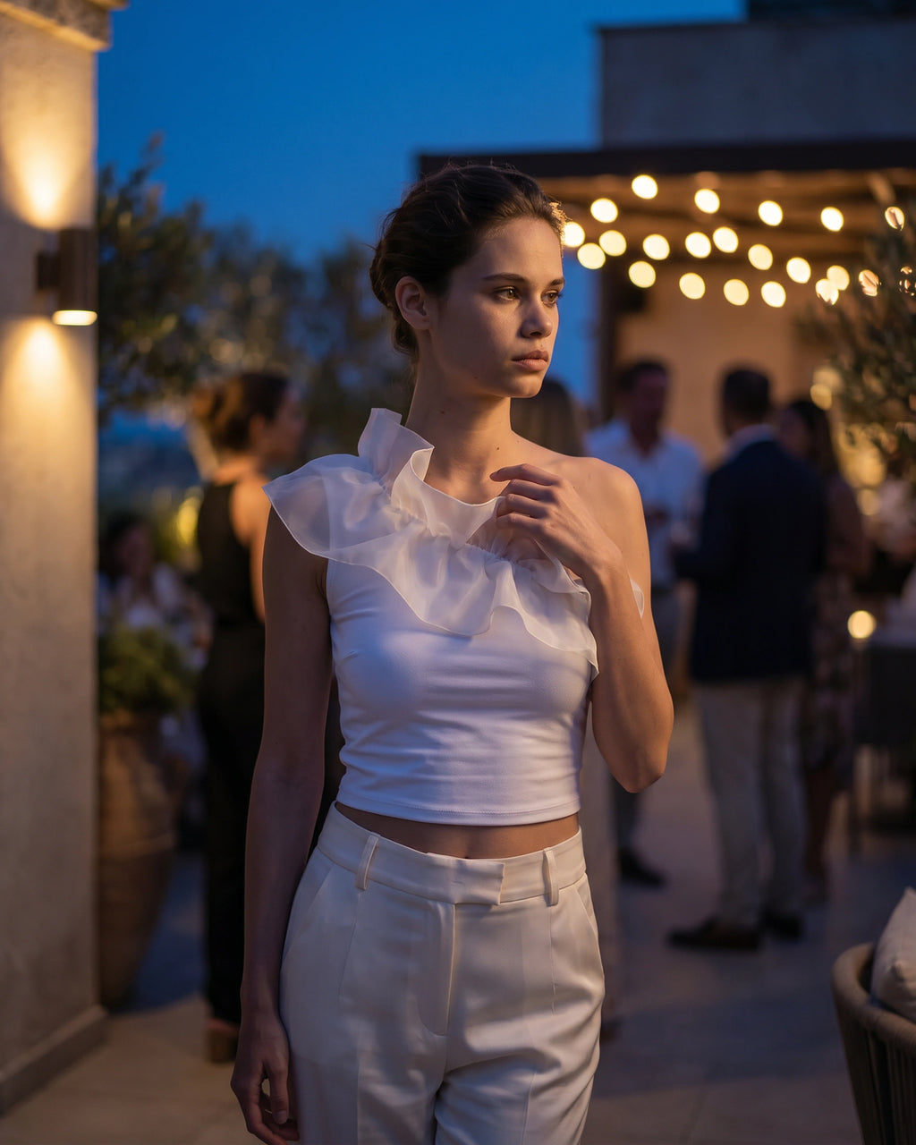 The Sophia Ruffled Crop Top