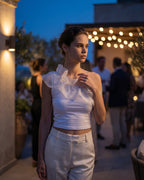 The Sophia Ruffled Crop Top