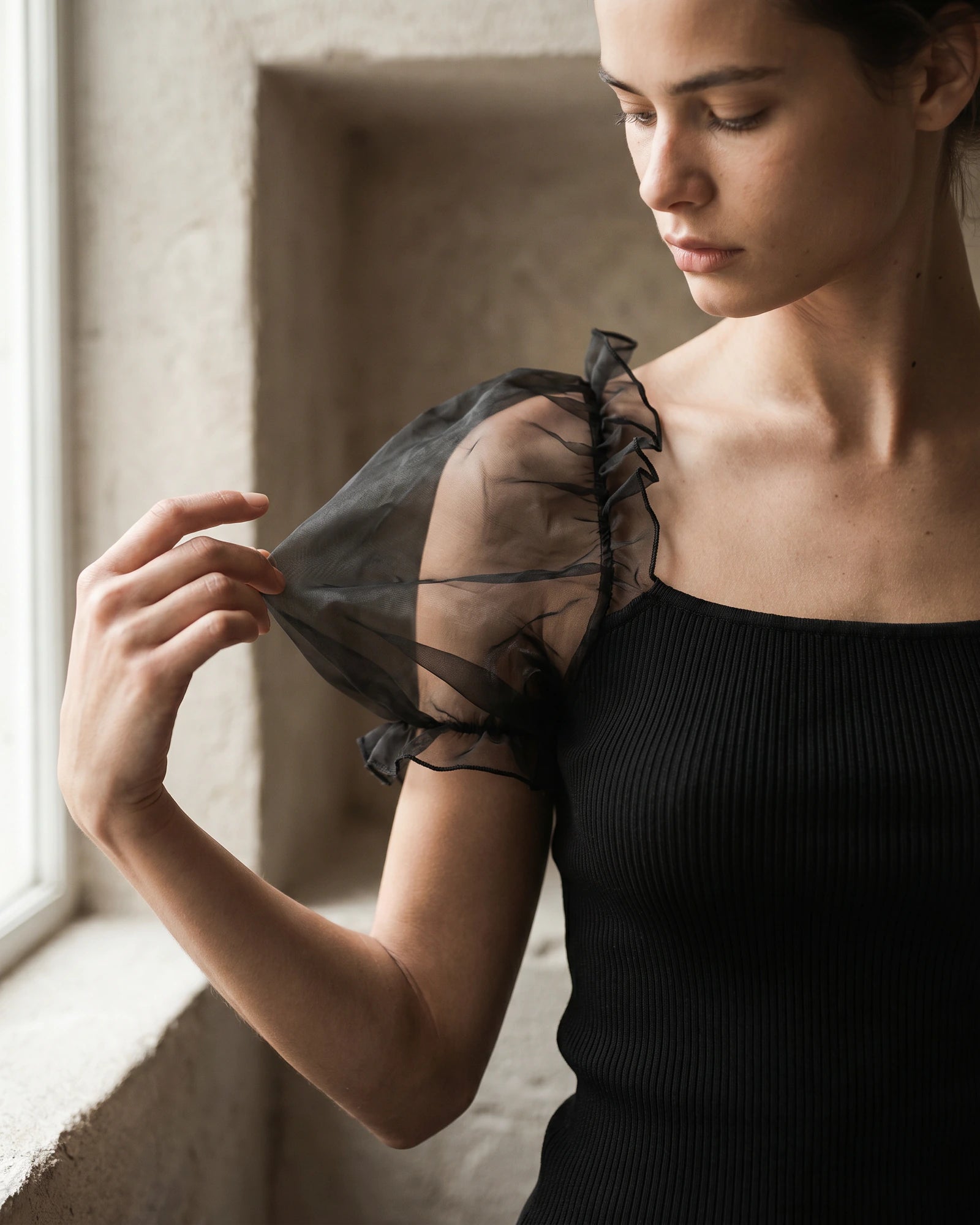 The Vanessa Organza Sleeve Crop