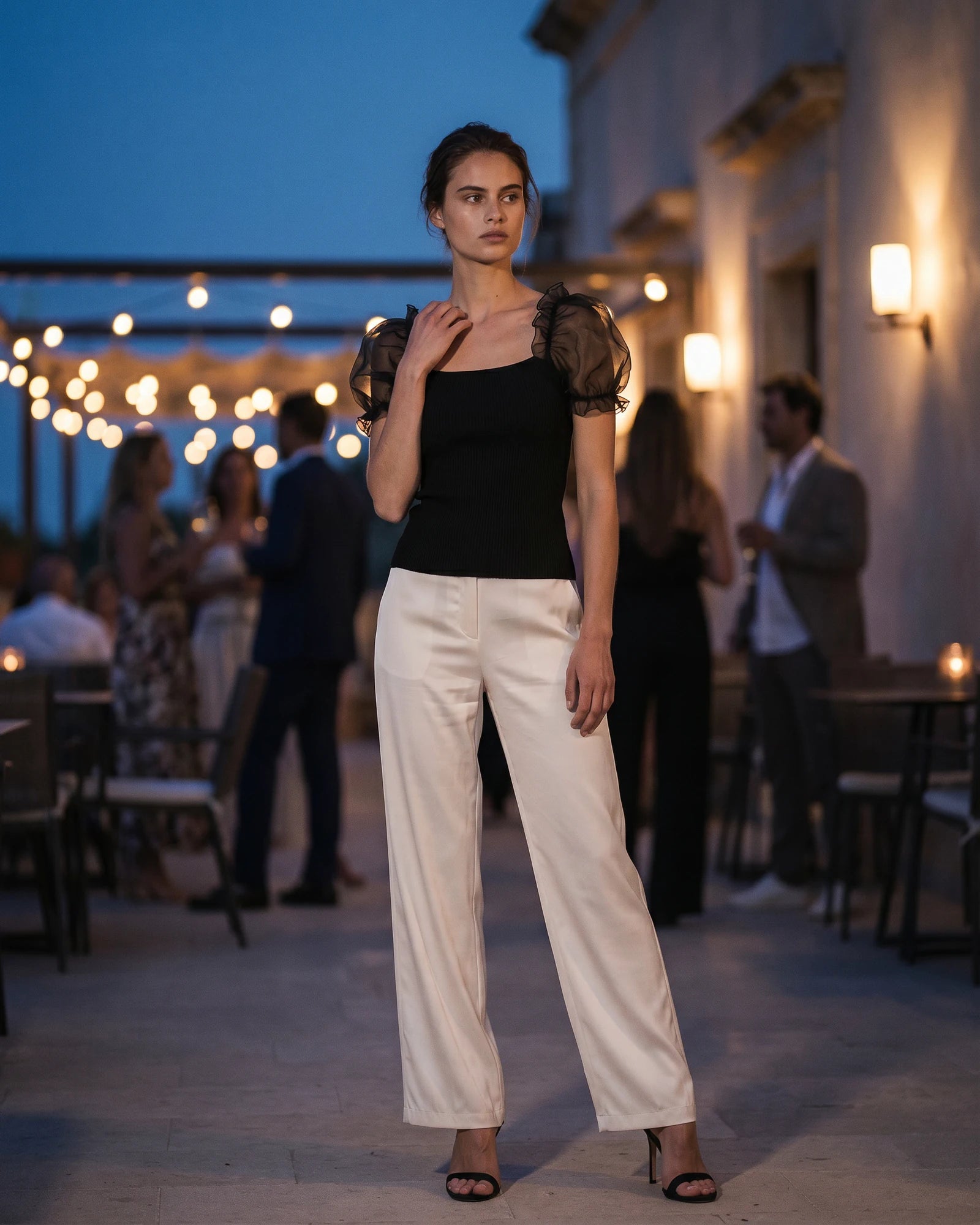 The Vanessa Organza Sleeve Crop
